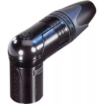 Neutrik ficha XLR angular, número de polos: 3, preto, NC3MRX-B, 1 unid. (NC3MRX-B)