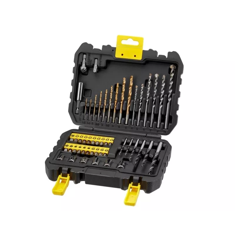 Conjunto de ferramentas manuais STANLEY STA88546 — conjunto universal de 50 peças com brocas e ferramentas de oficina com mala, adequado para madeira