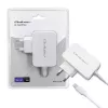 Qoltec 51039 adaptador de corrente 65 W USB-C PD, 5–20,3 V, 2–3,25 A, cabo USB-C integrado, branco