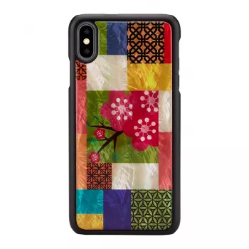 Capa de proteção para smartphone iKins para iPhone XS Max – padrão de flores de cerejeira, preta