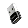 Adaptador conversor Baseus ficha USB para conector fêmea USB-C preto