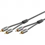 Goobay 65295. Ligação 1: 2 x RCA, conector 1 sexo: macho, ligação 2: 2 x RCA, conector 2 sexo: macho, material do cabo: