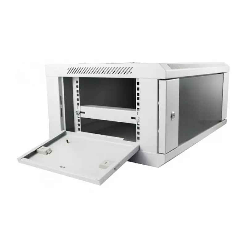 Armário de rack de parede ALLNET ALL-SMC6604GRAU 4U, cinzento, capacidade de carga 50 kg, fechadura com chave