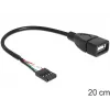 Cabo Delock conector fêmea de pinos USB > conector fêmea USB 2.0 Type-A 20 cm (83291)