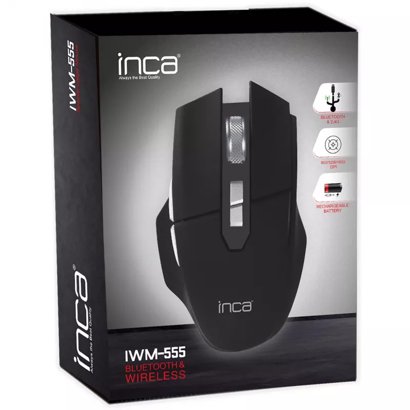 Cian Technology GmbH rato INCA IWM-555 Bluetooth e sem fios bateria USB-C preto retalho - rato - Bluetooth
