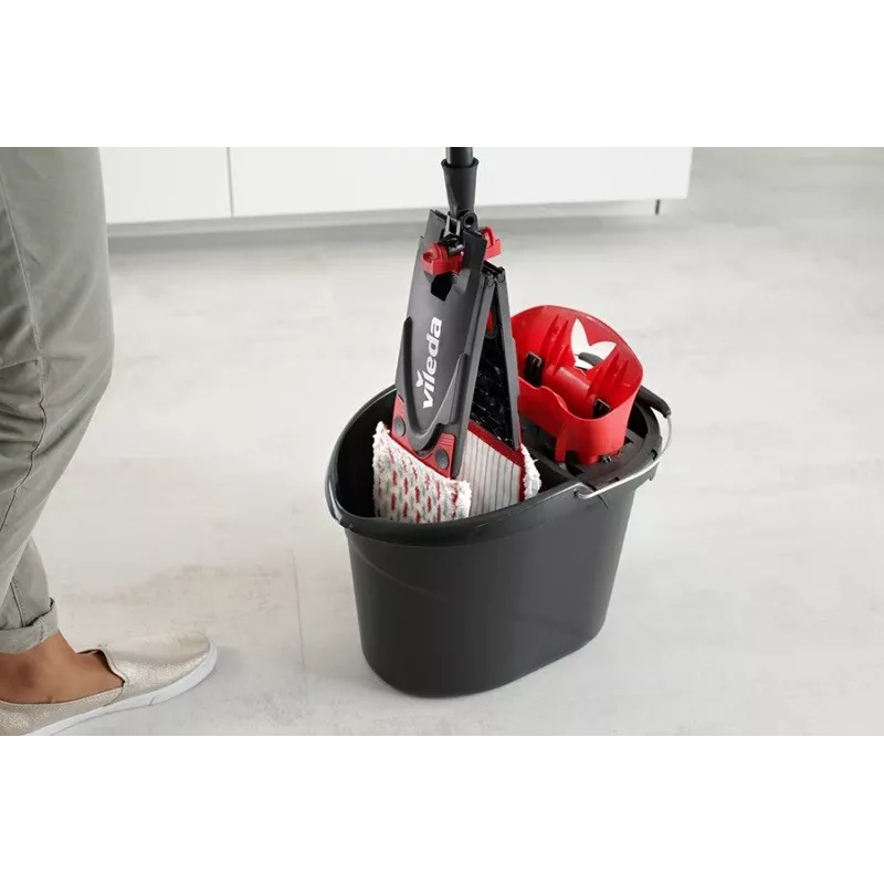 Mopa VILEDA Ultramax XL Box — cabeça rotativa 360° de microfibra lavável, dobrável, para pavimentos duros