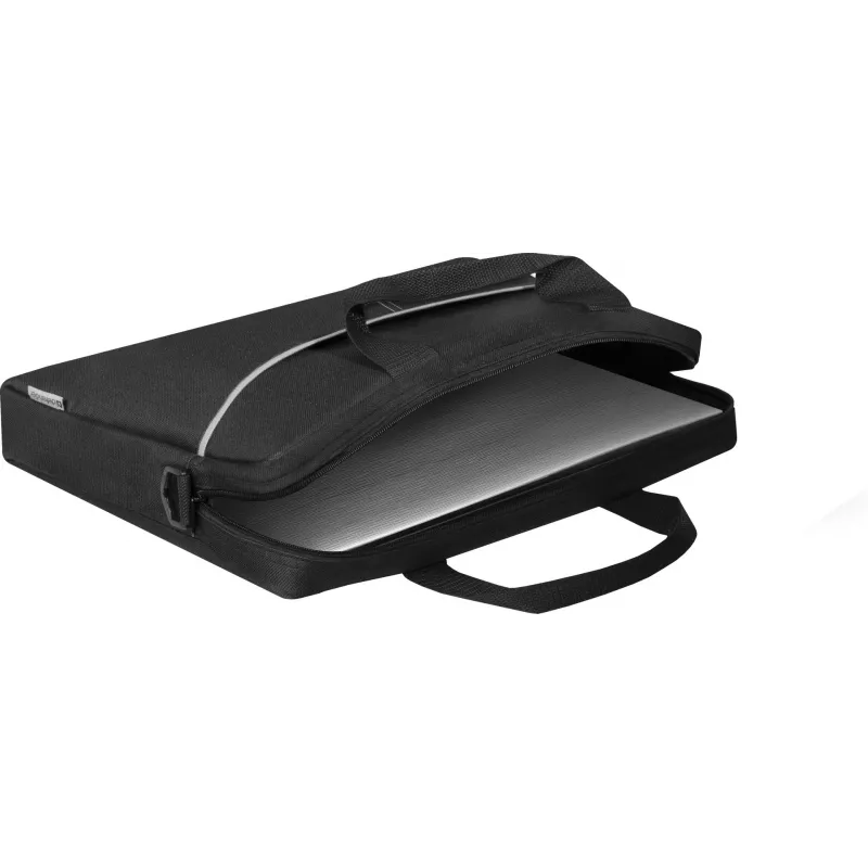 Mala para portátil DEFENDER Lite 39,6 cm (15,6 polegadas) preto/cinzento, poliéster, fecho de correr, pega de transporte, alça removível