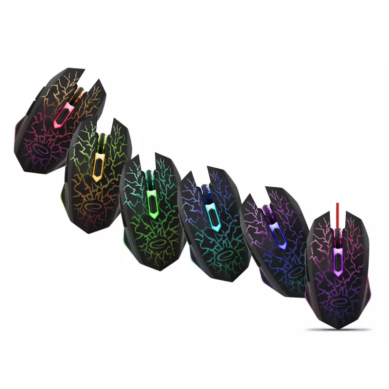 Esperanza MX211 LIGHTNING - Rato - USB - rato - ótico - 6 botões - preto