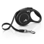 Trella Flexi New Classic Cat XS 3 m — trela de corda para animais pequenos, preta, carga máx. 8 kg