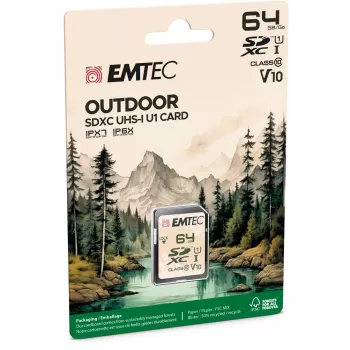Cartão de memória Emtec 64GB UHS-I SDHC V30/V10 Outdoor