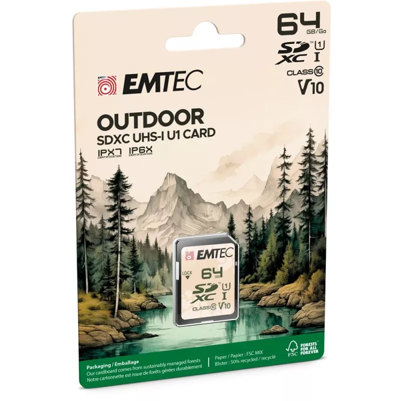 Cartão de memória Emtec 64GB UHS-I SDHC V30/V10 Outdoor