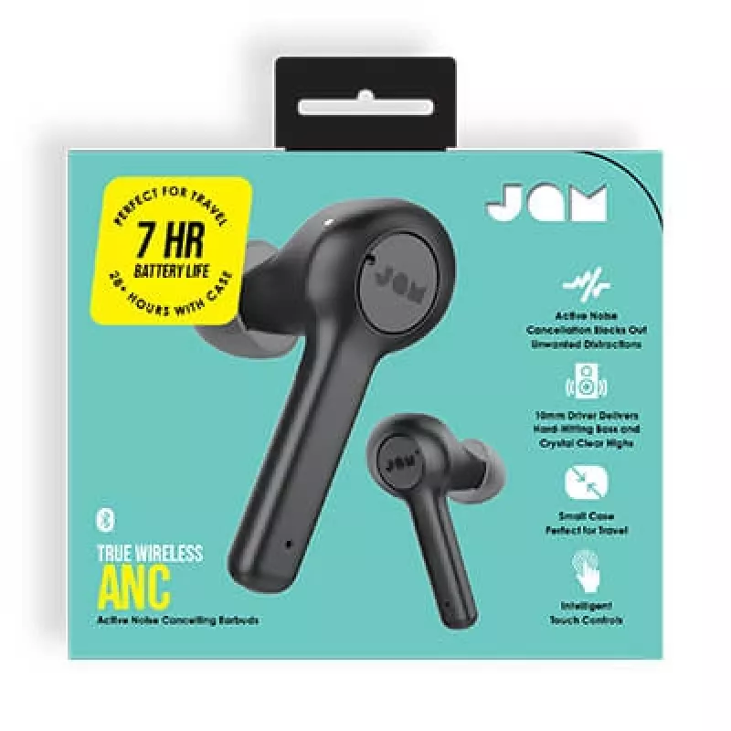 Auscultadores Jam Earbuds TWS ANC Bluetooth preto