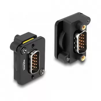 Módulo D-Type DeLOCK VGA macho para macho preto 31 mm x 25 mm x 16 mm