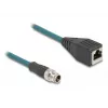 Cabo adaptador M12 DeLOCK codificação X 8 pinos macho para conector RJ45 fêmea 50 cm