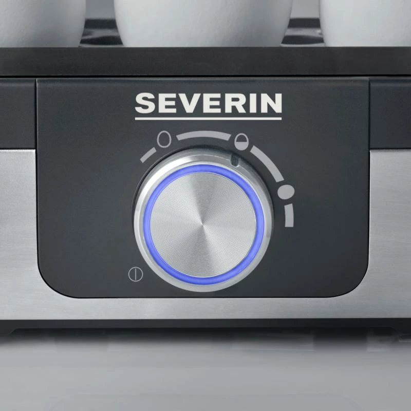 Cozedor de ovos Severin EK 3163 3 ovos preto aço inoxidável transparente