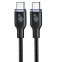 Cabo USB-C para USB-C 60W Glamour 1,5m preto