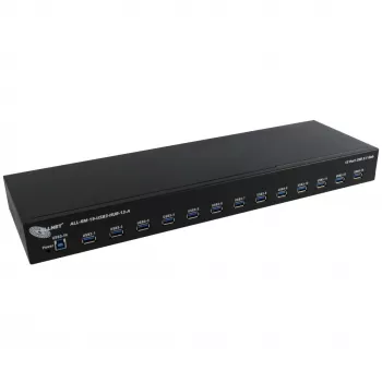 Hub USB ALLNET ALL-RM-19-USB3-HUB-13-A – Hub USB 3.0 de 13 portas para rack, 48,30 cm