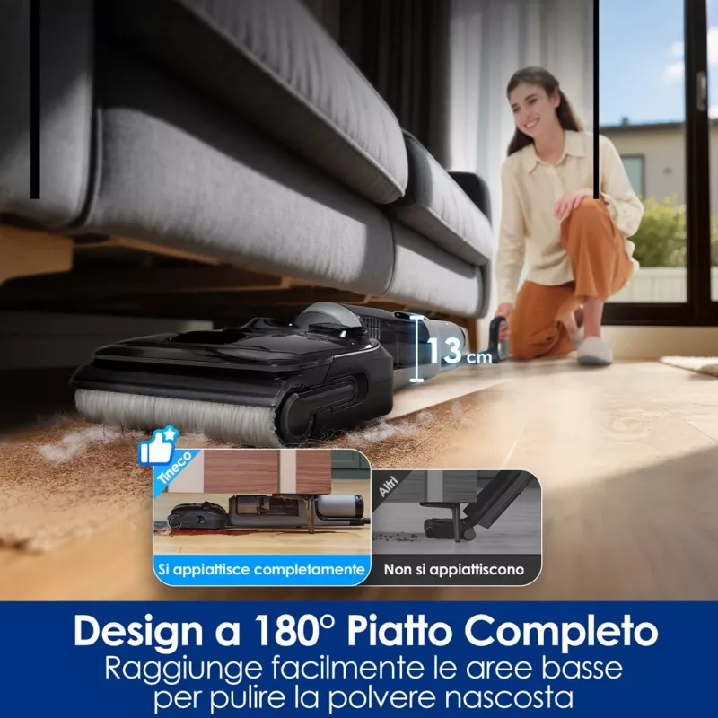 Limpador de pavimentos sem fios Tineco Floor One i5 Stretch Plus – esfregona a húmido e a seco mais leve em formato vertical