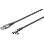 Cabo têxtil USB-C para USB-A com fichas metálicas (cinzento sideral/prateado), 2 m
