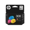 Cartucho de tinta original HP 308, 3 cores, rendimento padrão, ciano, magenta, amarelo, tinta de corante, 1 unid., 120 páginas, pack combinado