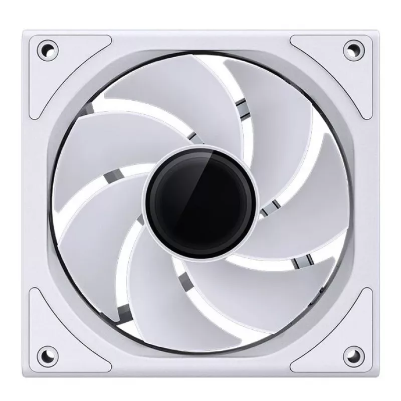 Ventoinha para caixa de 120 mm Jonsbo ZK-120W Reverse ARGB branca, 120 mm PWM, cabo com sleeve