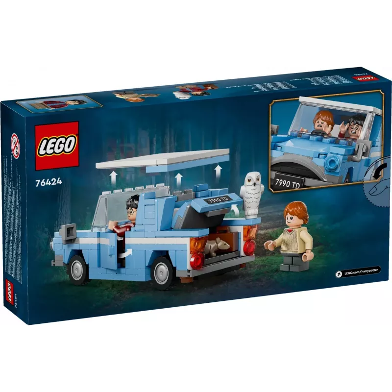 LEGO Harry Potter Ford Anglia voador carro de brinquedo para crianças a partir de 7 anos, rapazes e raparigas, modelo construível com minifigura Ron Weasley e Hedwig