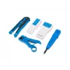 Conjunto de alicate de crimpar para cabos LANBERG NT-0302 — alicate RJ-45, punhos em plástico, bolsa de transporte, interruptor on/off, multicolor