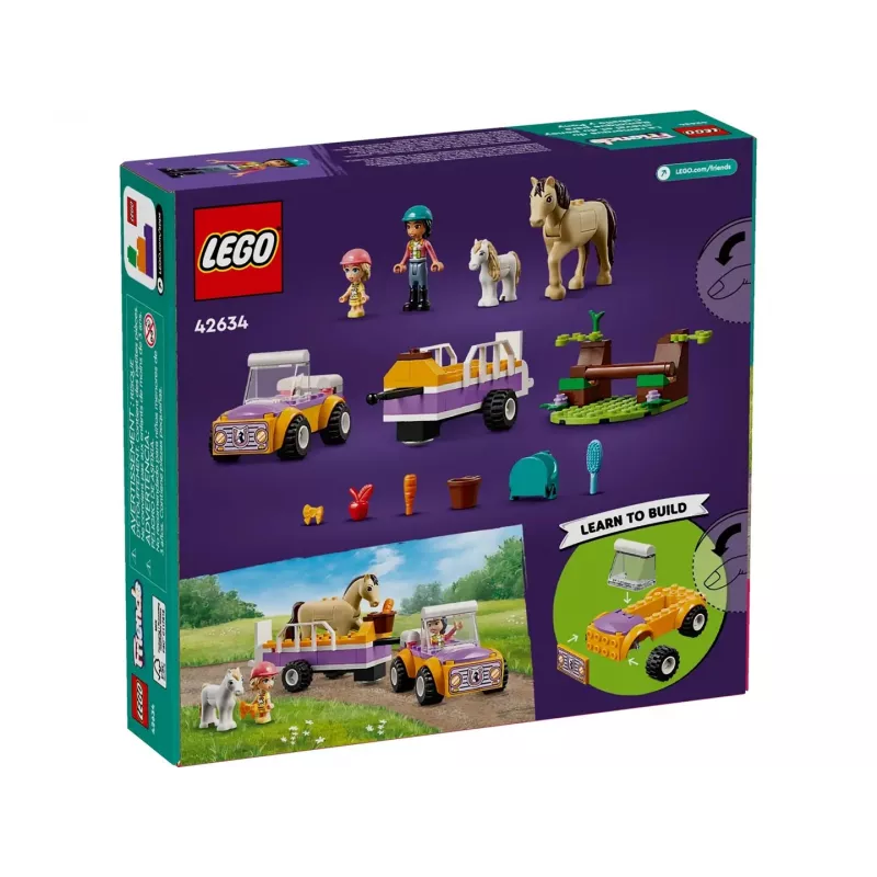 LEGO Friends Conjunto de brincar com reboque de cavalos e póneis 42634