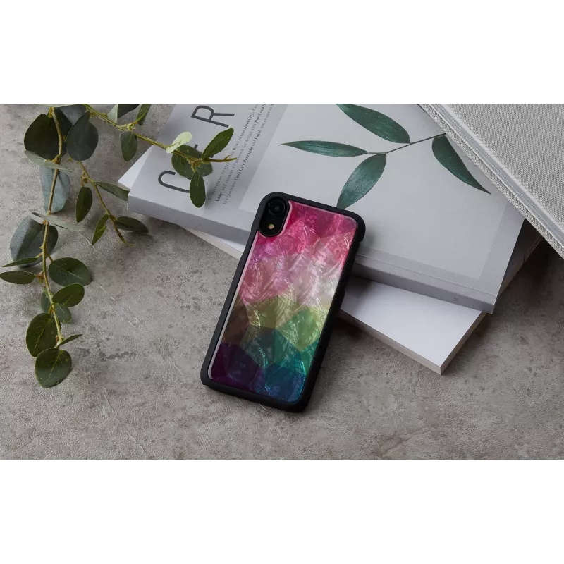 Capa para smartphone iKins para iPhone XR — design de flores aquáticas, preta