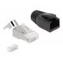 DeLOCK 66903 conector de cabo RJ-45 preto metálico macho 25 unid.