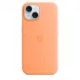 Capa de silicone Apple iPhone 15 com MagSafe – Orange Sorbet