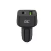 Carregador para automóvel Green Cell CAD33, 42 W, USB-C PD + USB-A QC3.0, entrada 12/24 V, saída 5–12 V