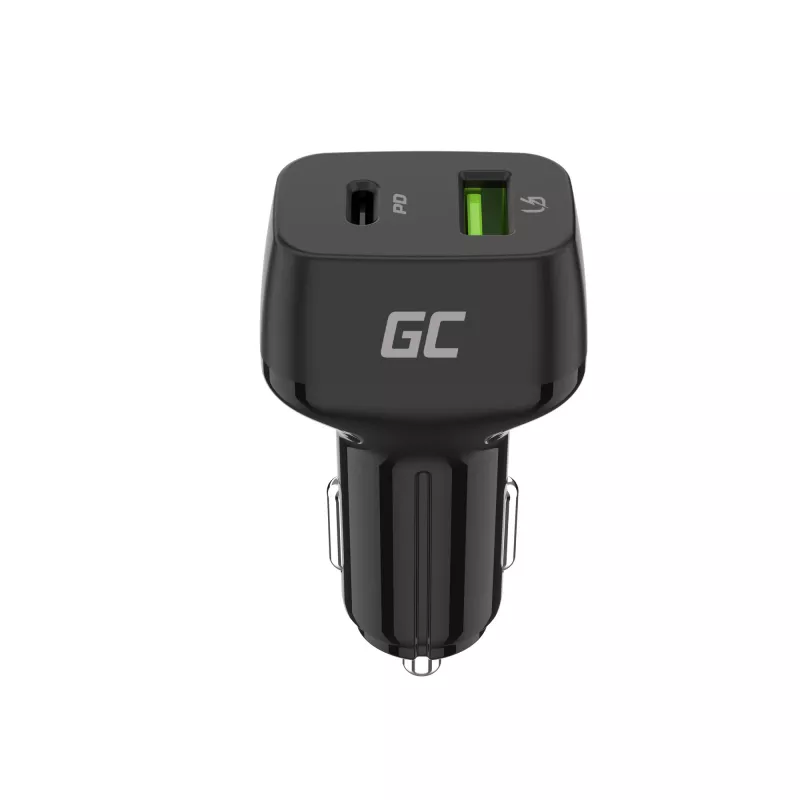 Carregador para automóvel Green Cell CAD33, 42 W, USB-C PD + USB-A QC3.0, entrada 12/24 V, saída 5–12 V