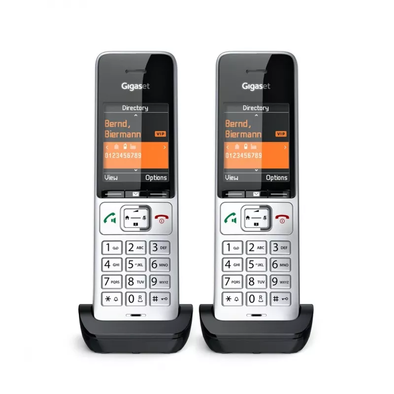 Telefone analógico/DECT Gigaset COMFORT 500HX duo com identificação de chamadas preto, prateado