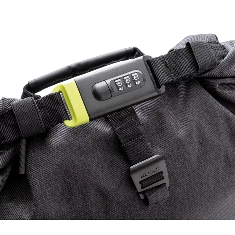 XD Design Bobby Urban Lite P705.501 mochila antirroubo para portátil, 15 polegadas, 22 l (expansível até 27 l), resistente à água, bolsos RFID, correia para bagagem, preta