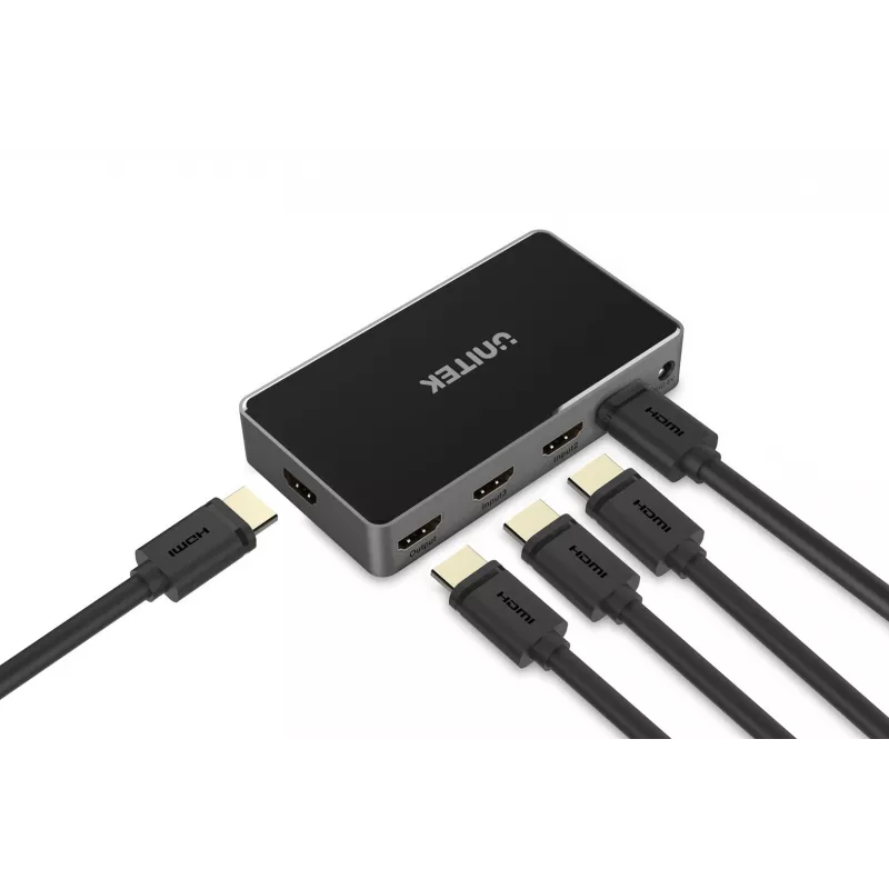 Comutador de vídeo HDMI Unitech V1110A 4K 1.4b 5V 1A