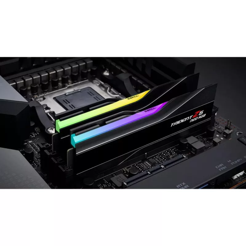 DIMM 64 GB DDR5-6000 (2x 32 GB) Dual-Kit, memória RAM preta, F5-6000J2636H32GX2-TZ5NR, Trident Z5 Neo RGB, AMD EXPO