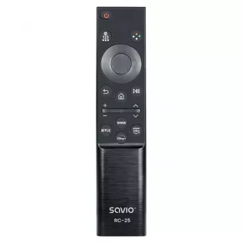 Comando de TV infravermelho SAVIO RC-25, entrada por botões, preto, alcance até 10 m, para 1 dispositivo, utiliza 2x AAA