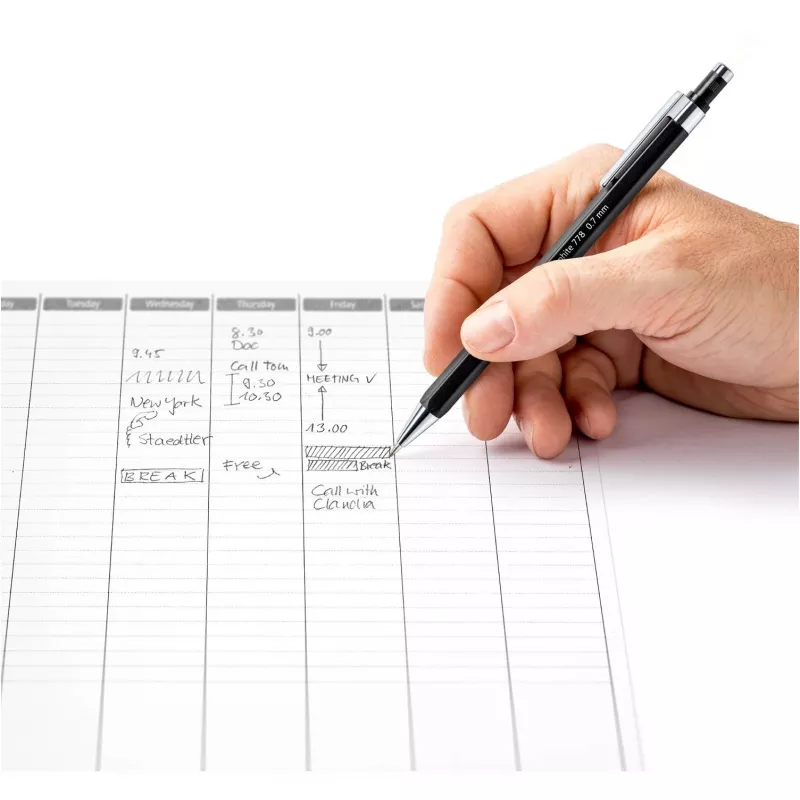Lápis mecânico Staedtler 778 07-9, corpo hexagonal, preto, mina 0,7 mm