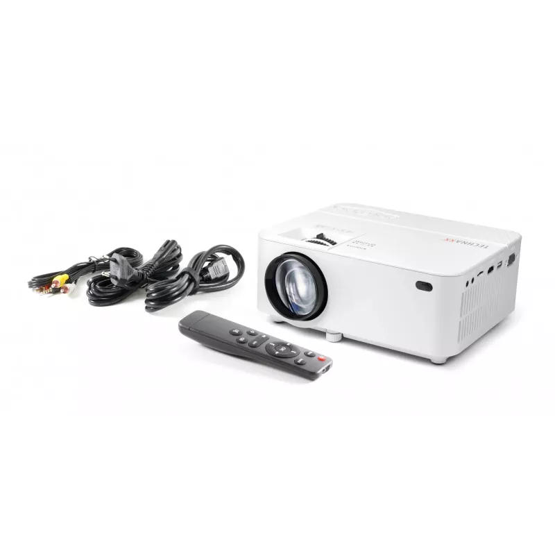 Projetor de distância padrão Technaxx TX-113 1800 ANSI lúmenes LED 800x480 branco