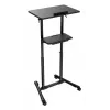 Gembird TVS-DESK-01-BK secretária de pé móvel com rodas, altura ajustável 111–134,5 cm, inclinação 30°, máx. 20 kg, preta