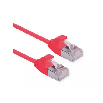 ROLINE DataCenter - cabo de rede - RJ-45 (macho) para RJ-45 (macho) - 5 m - U/FTP - CAT 6a - isento de halogéneos, moldado, proteção da patilha, condutor multifilar - vermelho, Pantone 199C (21.15.3317)