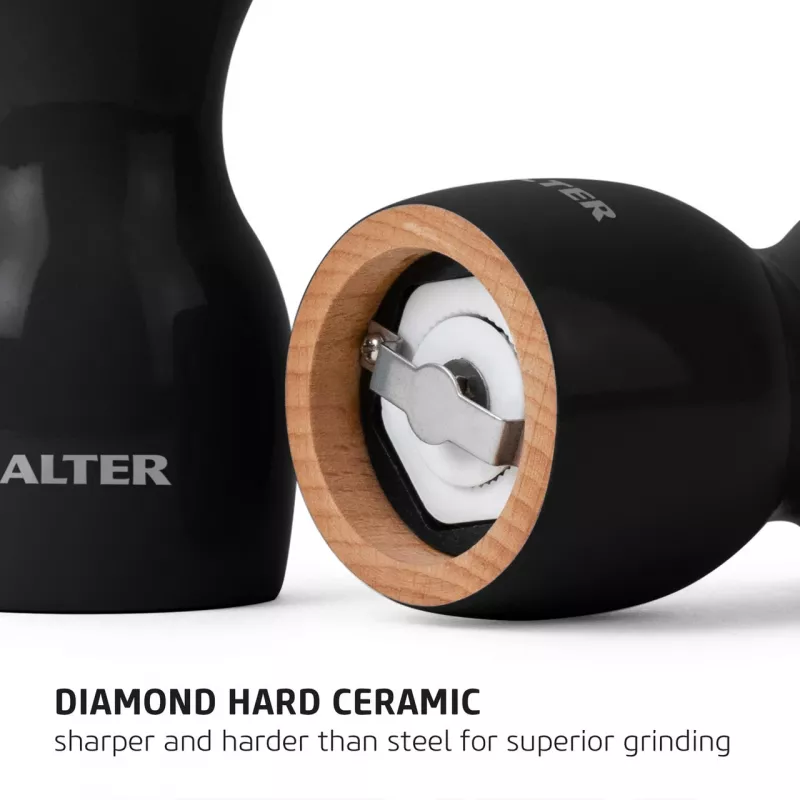 Moinhos de sal e pimenta Salter 7613 BKXRA – moinhos elétricos de especiarias, preto brilhante