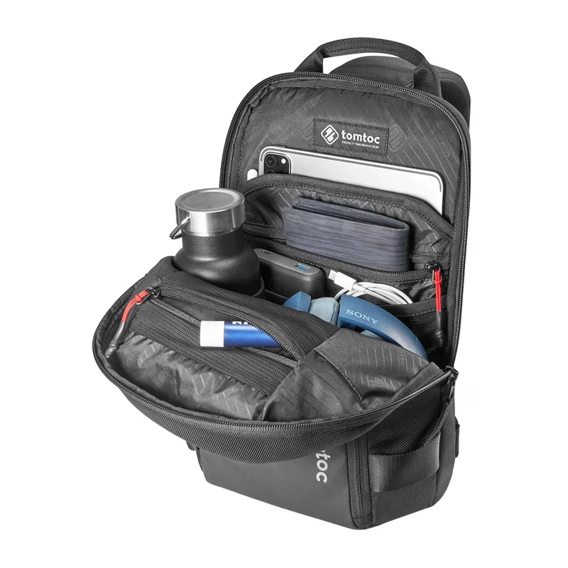 Bolsa de tiracolo Tomtoc Navigator-T24 S — preto, compacta para o dia a dia