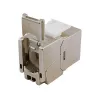 Keystone Jack Cat.6A blindado fino, EQUIP 767223, sem ferramentas, RJ-45, plano, prateado, 8 unid.