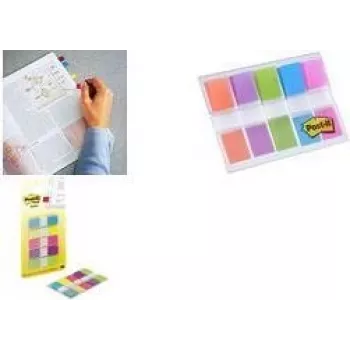 Marcadores de índice autocolantes 3M Post-It 7100102672 – 11,9×43,2 mm, 5 cores, 100 folhas