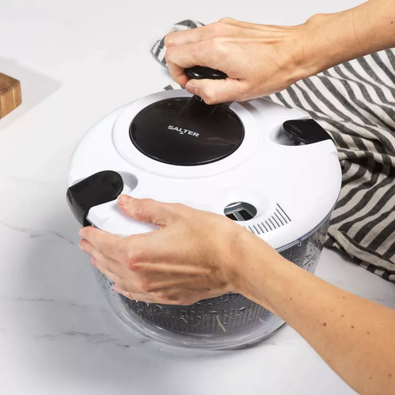 Centrifugadora de salada Salter BW13899EU7 capacidade 5 L, tigela e cesto de plástico sem BPA