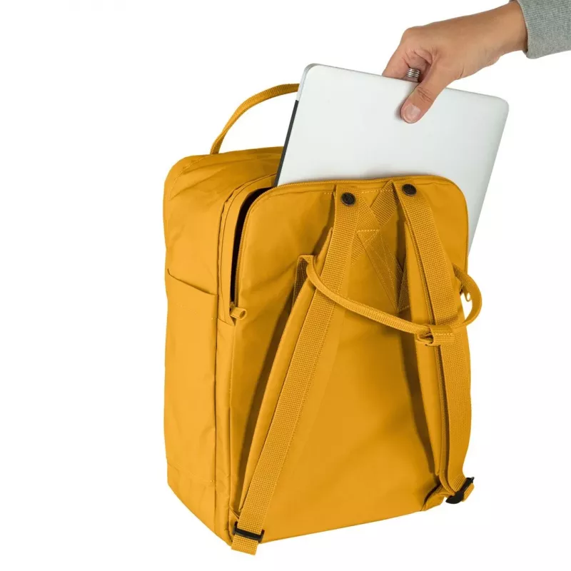 Mochila Fjällräven Kanken Laptop 13 polegadas — mochila casual, Amarelo, 250×160×350 mm, Poliamida/PP/Vinil