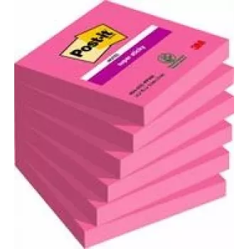 Bloco de notas adesivas 3M 654SPI quadrado rosa 90 folhas autoadesivas