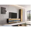 Armário fechado Cama VIGO '180' 180/40/30 preto/carvalho Wotan